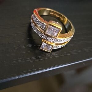 Lia Sophia retired ring rich golden yellow Tone Cz stone jewelry Womens Size 7